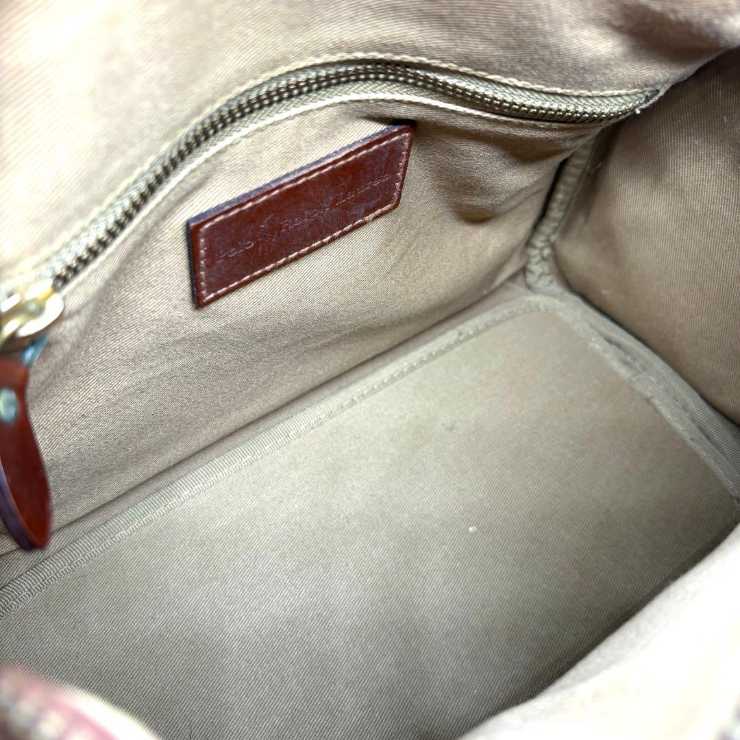 ✨ヴィンテージ✨ポロラルフローレン　ミニボストンバック　レザー　PVC　千鳥柄