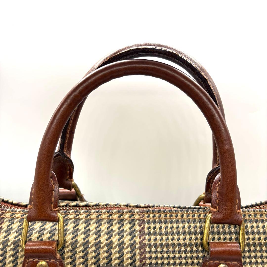 ✨ヴィンテージ✨ポロラルフローレン　ミニボストンバック　レザー　PVC　千鳥柄