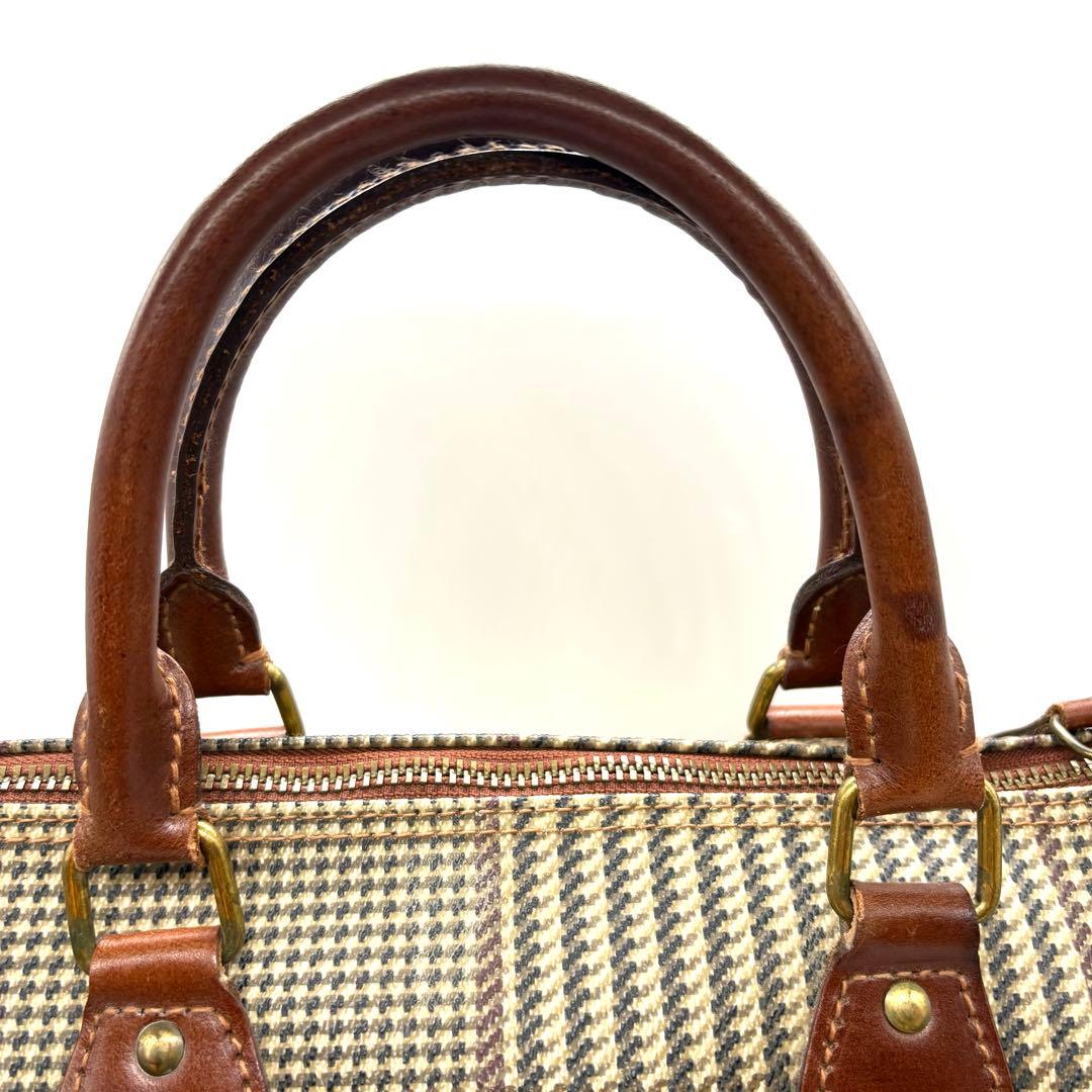 ✨ヴィンテージ✨ポロラルフローレン　ミニボストンバック　レザー　PVC　千鳥柄