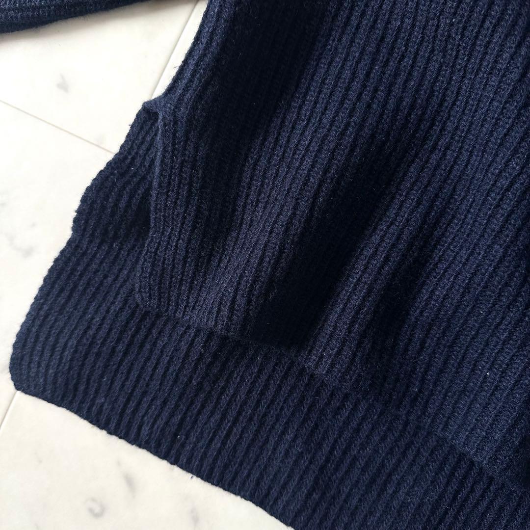 美品♪ドゥーズィエムクラス カシミヤ ウール ボトルネックニット ネイビー