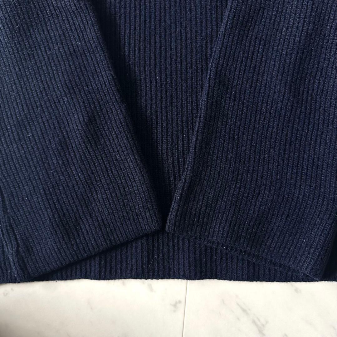 美品♪ドゥーズィエムクラス カシミヤ ウール ボトルネックニット ネイビー