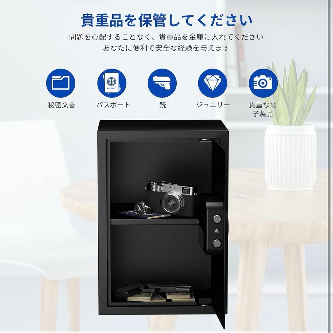 RPNB 金庫 家庭用 小型 電子金庫 保管庫 防犯 床・壁に固定可能 51L