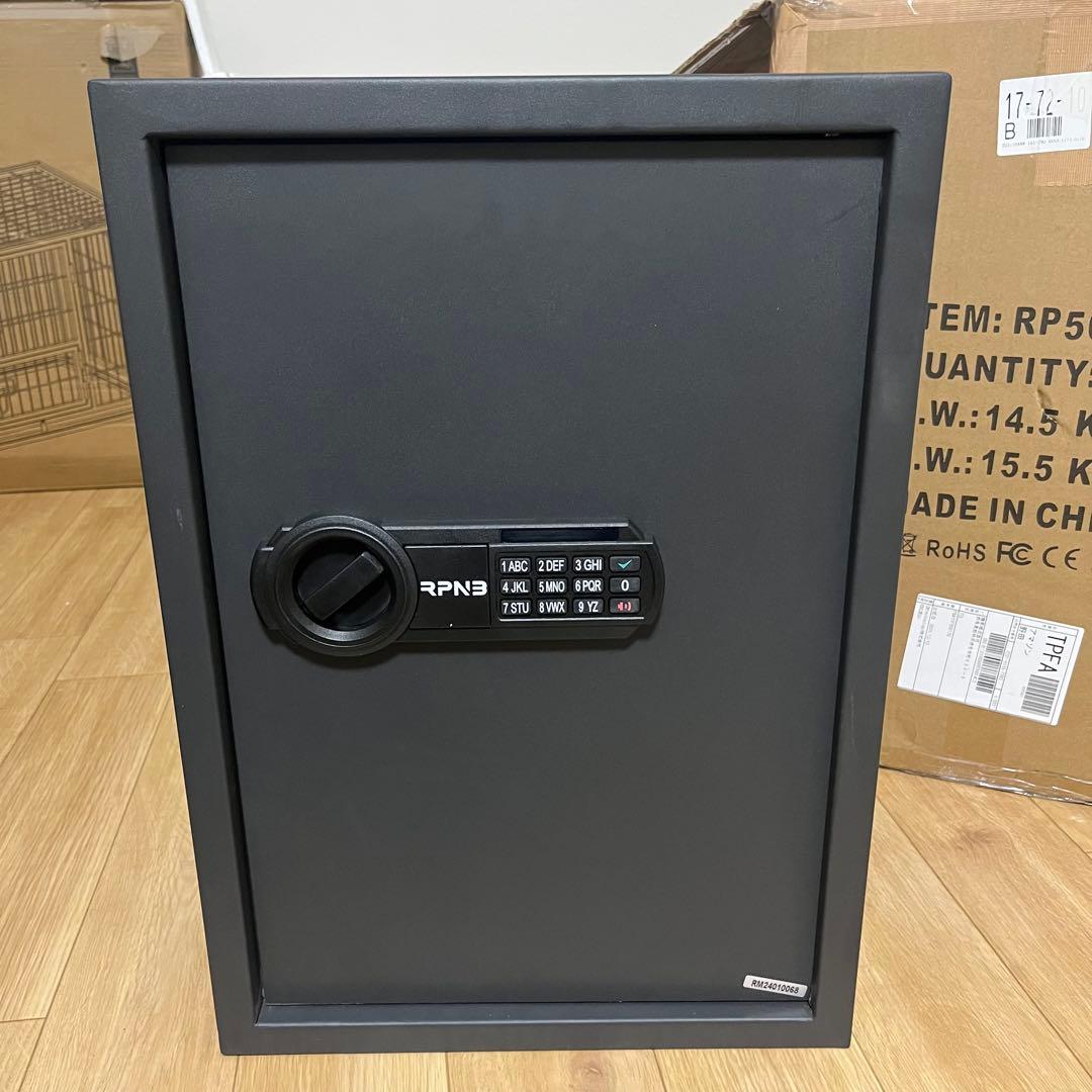 RPNB 金庫 家庭用 小型 電子金庫 保管庫 防犯 床・壁に固定可能 51L