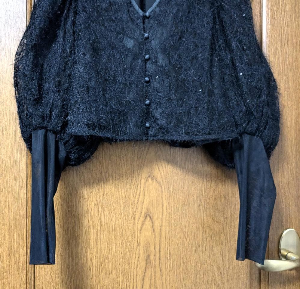 トップス Ameri BRUSHED LACE VOLUME SLEEVE BLOUSE