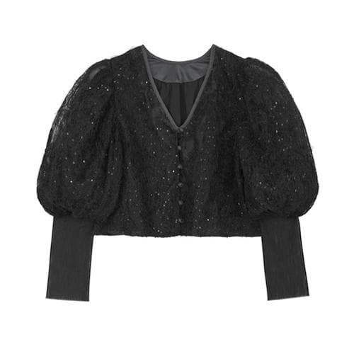 トップス Ameri BRUSHED LACE VOLUME SLEEVE BLOUSE