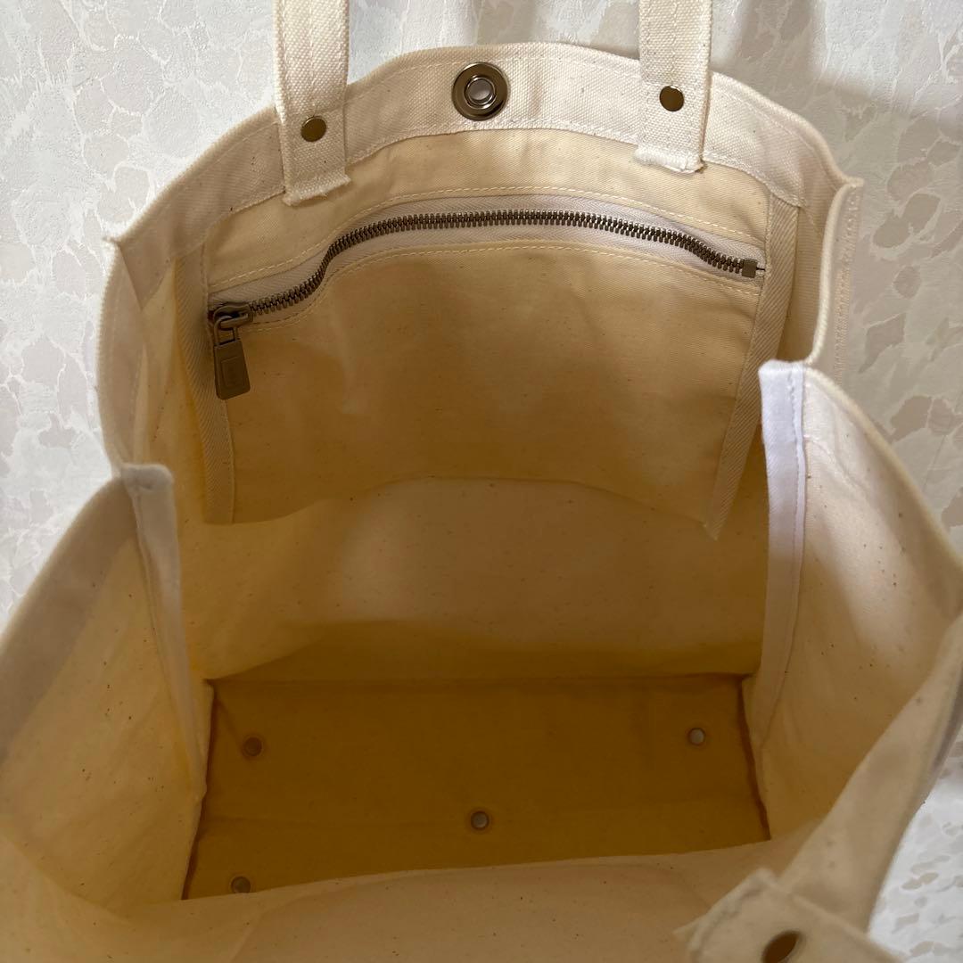 大変希少な☆一澤頒布！☆ アイボリー キャンバストートバッグ ポケット付き