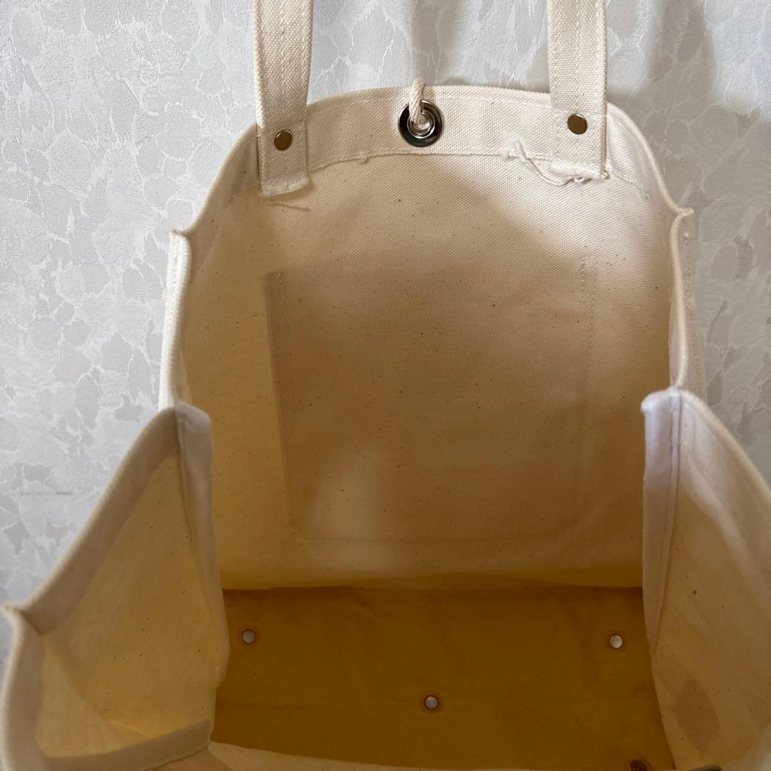 大変希少な☆一澤頒布！☆ アイボリー キャンバストートバッグ ポケット付き