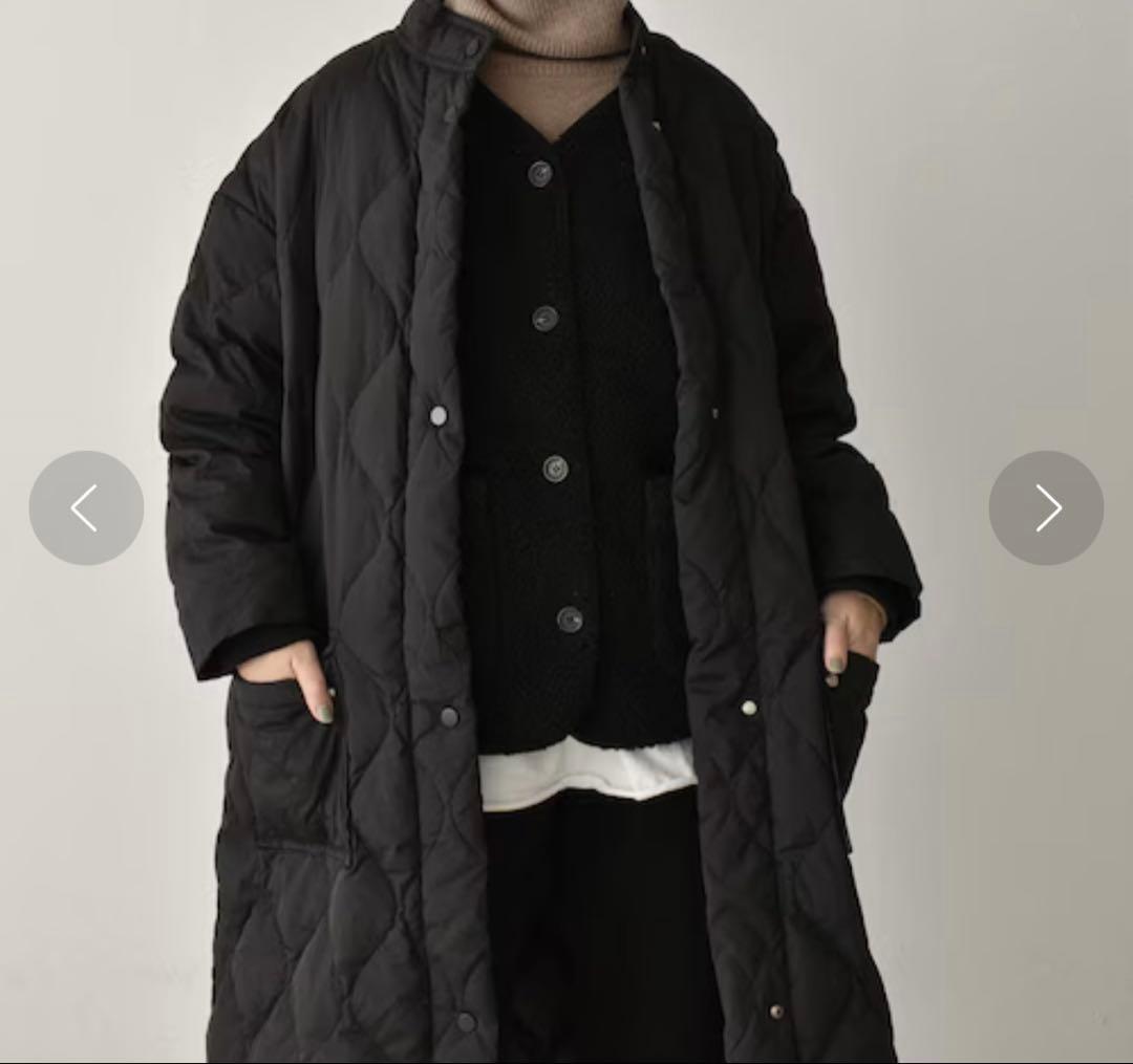 【美品】Lavish Gate キルティング ロングダウンコート　ブラック