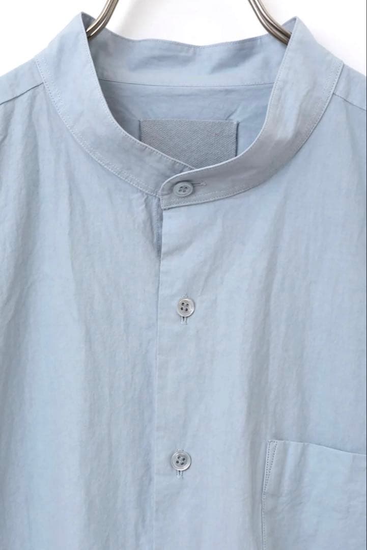 a*a様 YOKOSAKAMOTO バンドカラーシャツ　スカイブルー　sizeＭ