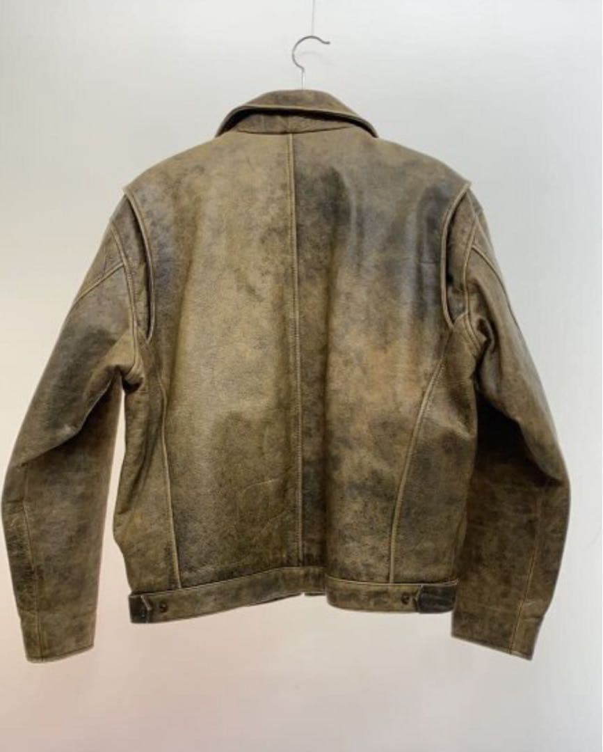 Genuine leather brown black jacket 革ジャン