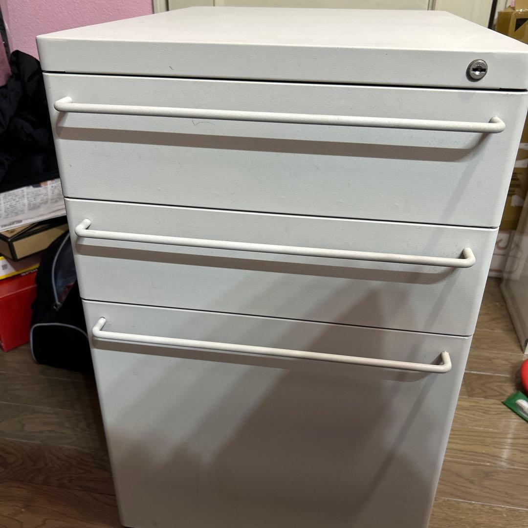 【最終値下】　無印良品 スチールキャビネット ライトグレー デスクワゴン 袖机