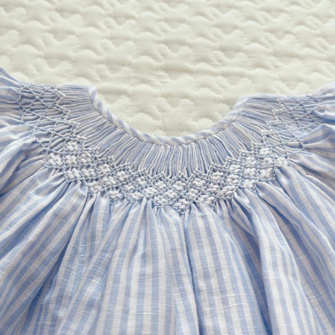 新品タグ付　amaia kids スモッキングストライプワンピース　90 2y