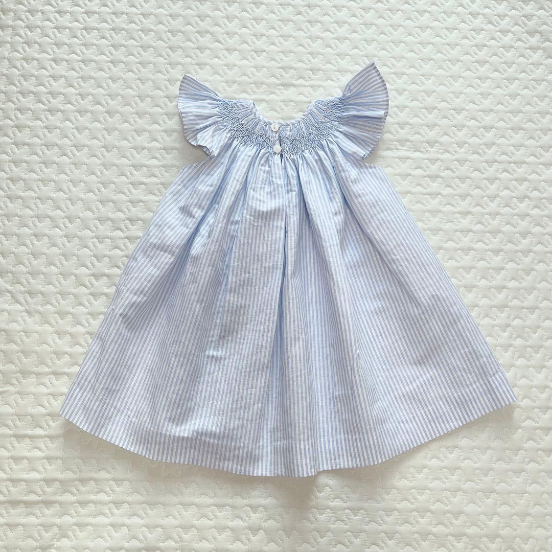 新品タグ付　amaia kids スモッキングストライプワンピース　90 2y