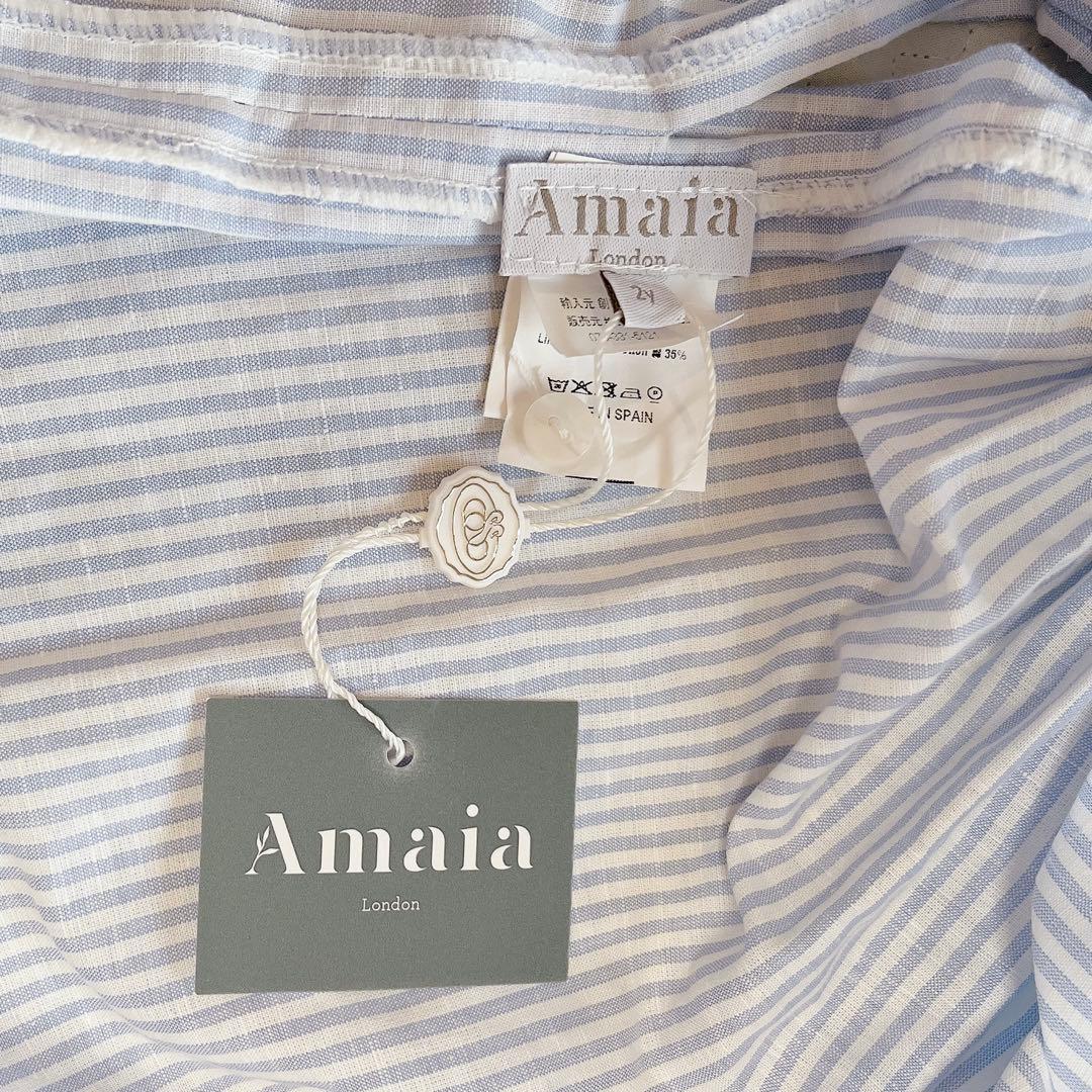 新品タグ付　amaia kids スモッキングストライプワンピース　90 2y