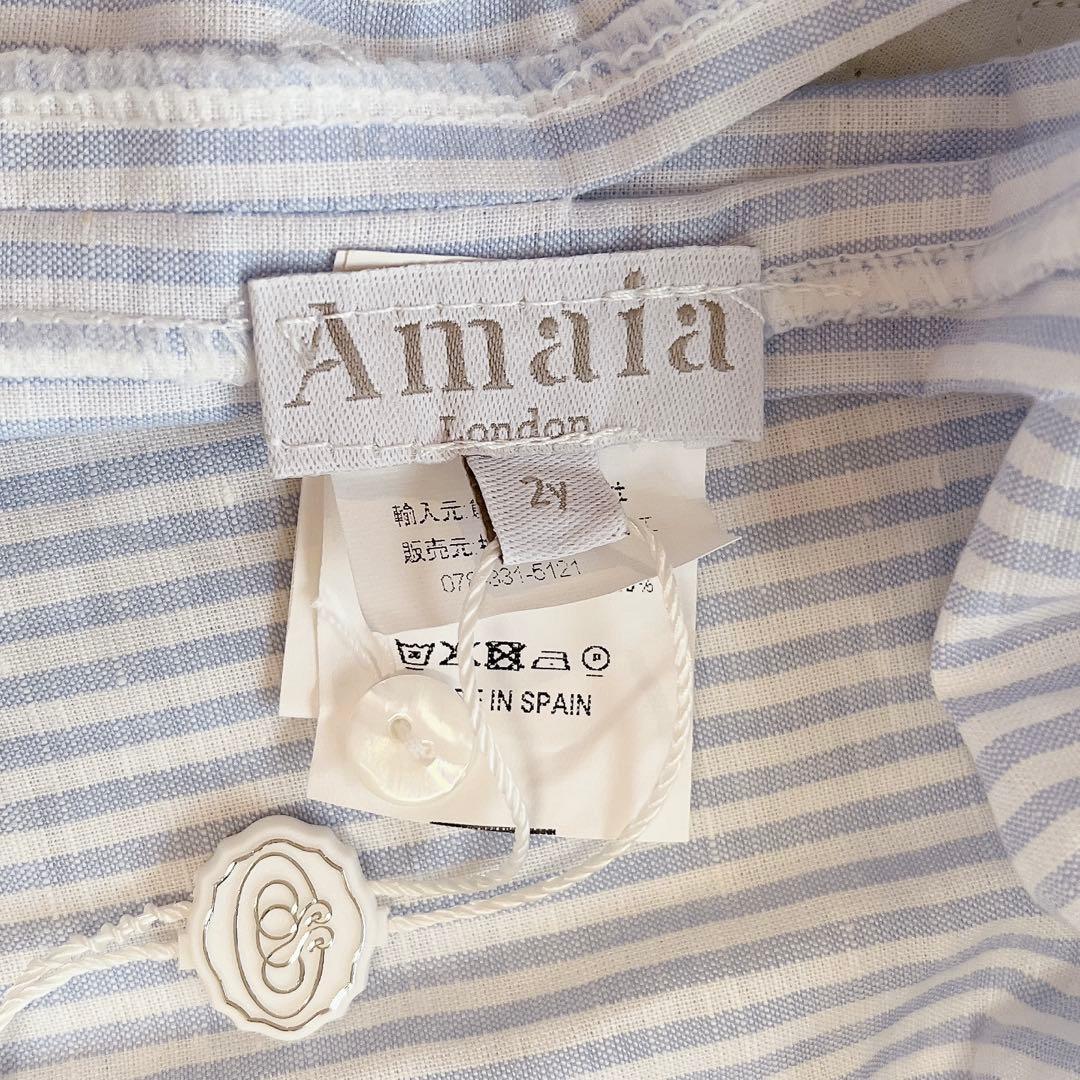 新品タグ付　amaia kids スモッキングストライプワンピース　90 2y