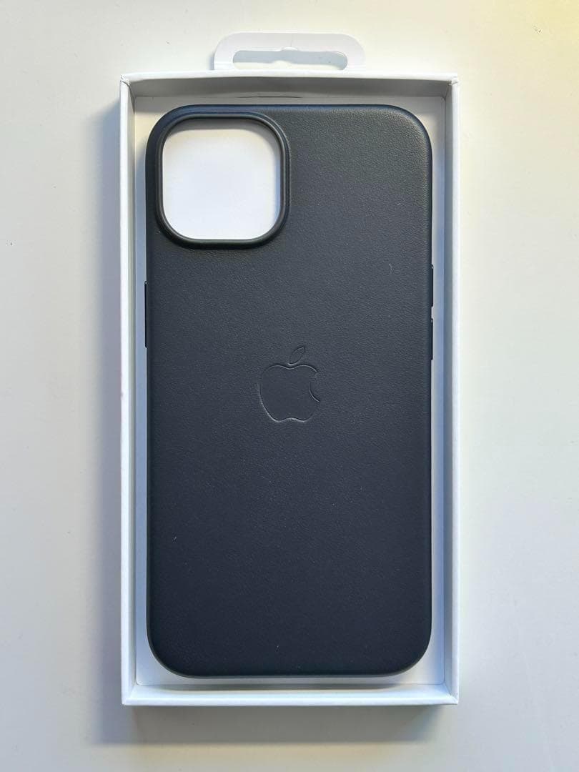 【新品】純正 iPhone 14 レザーケース・ミッドナイト①