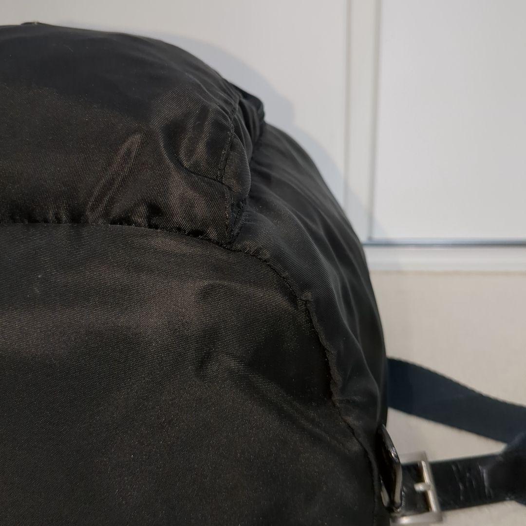 美品 PRADA リュック ブラック 三角ロゴ テスートナイロン レザー