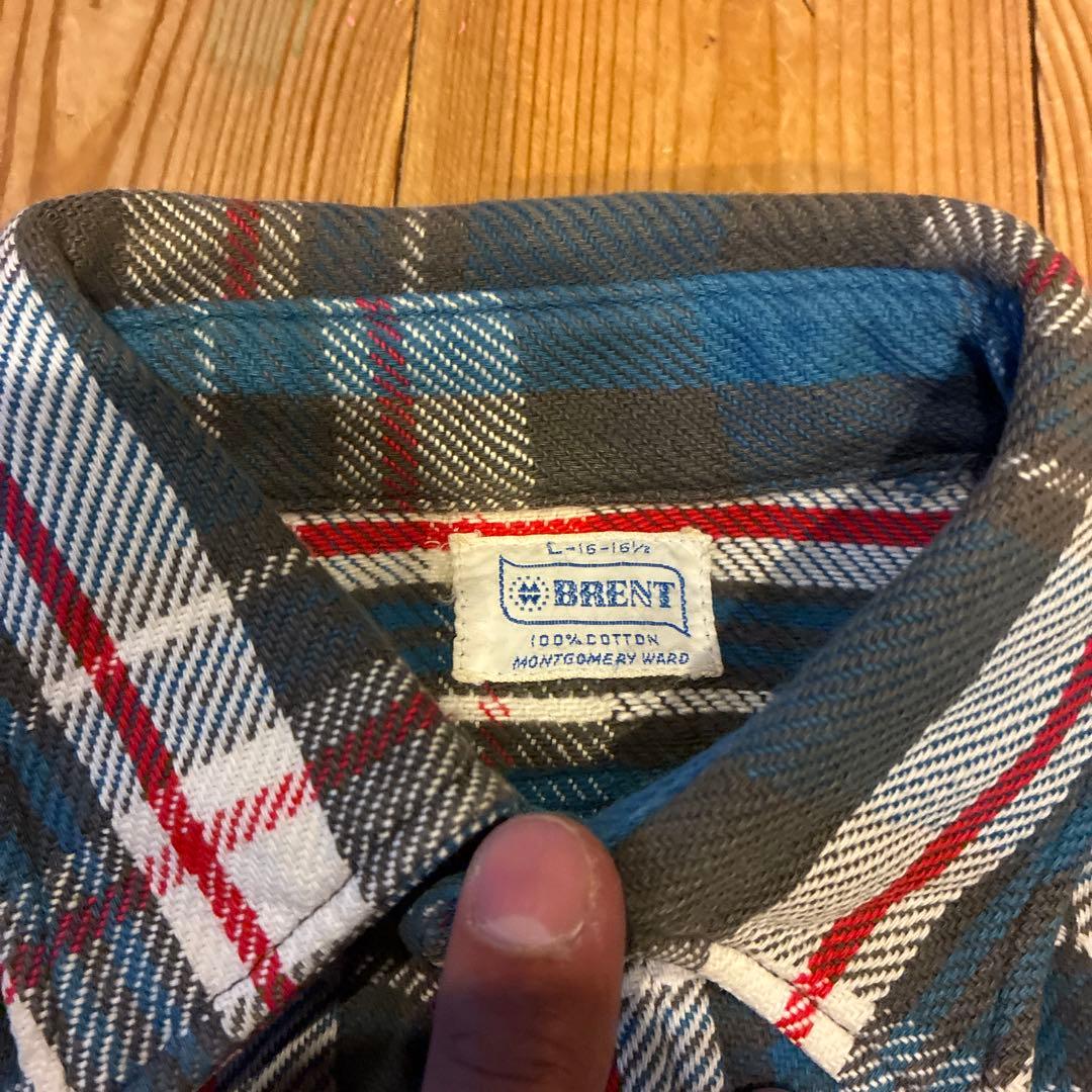 カ*ス様 Vintage 60's BRENT ネルシャツ マチ付き