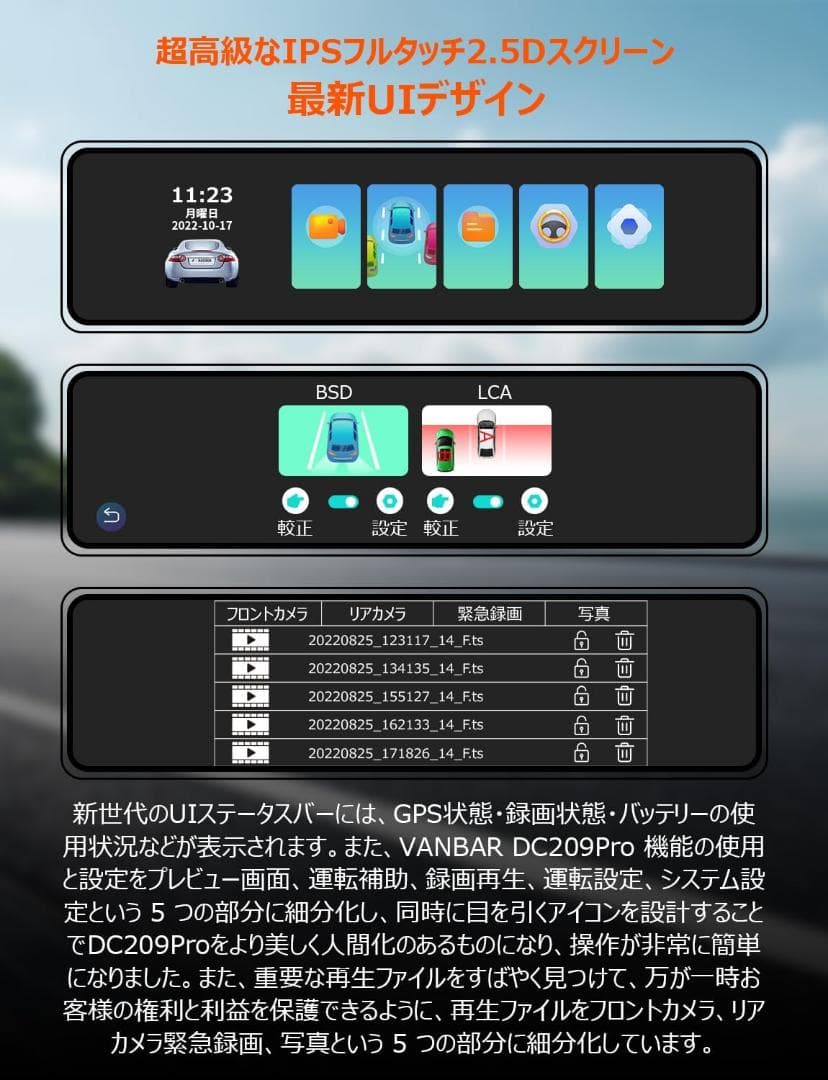 ⭕️4K超高画質⭕️分離型ドライブレコーダー バックカメラ 前後同時録画 GPS搭載