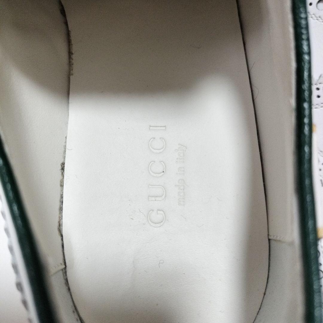 GUCCI ホワイトレザー フリンジシューズ
