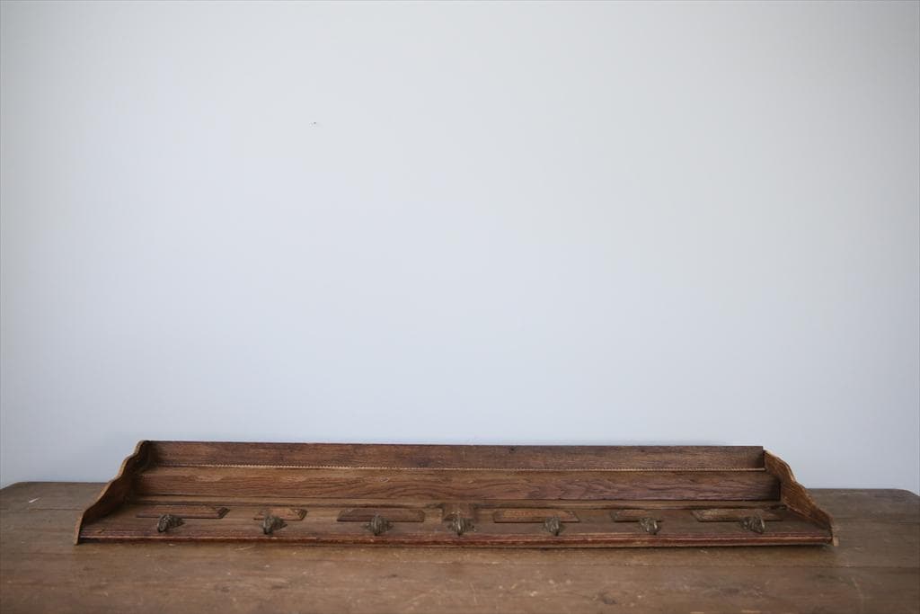 フランスアンティーク木製ウォールフック/シェルフ/壁掛けラック(86-163)