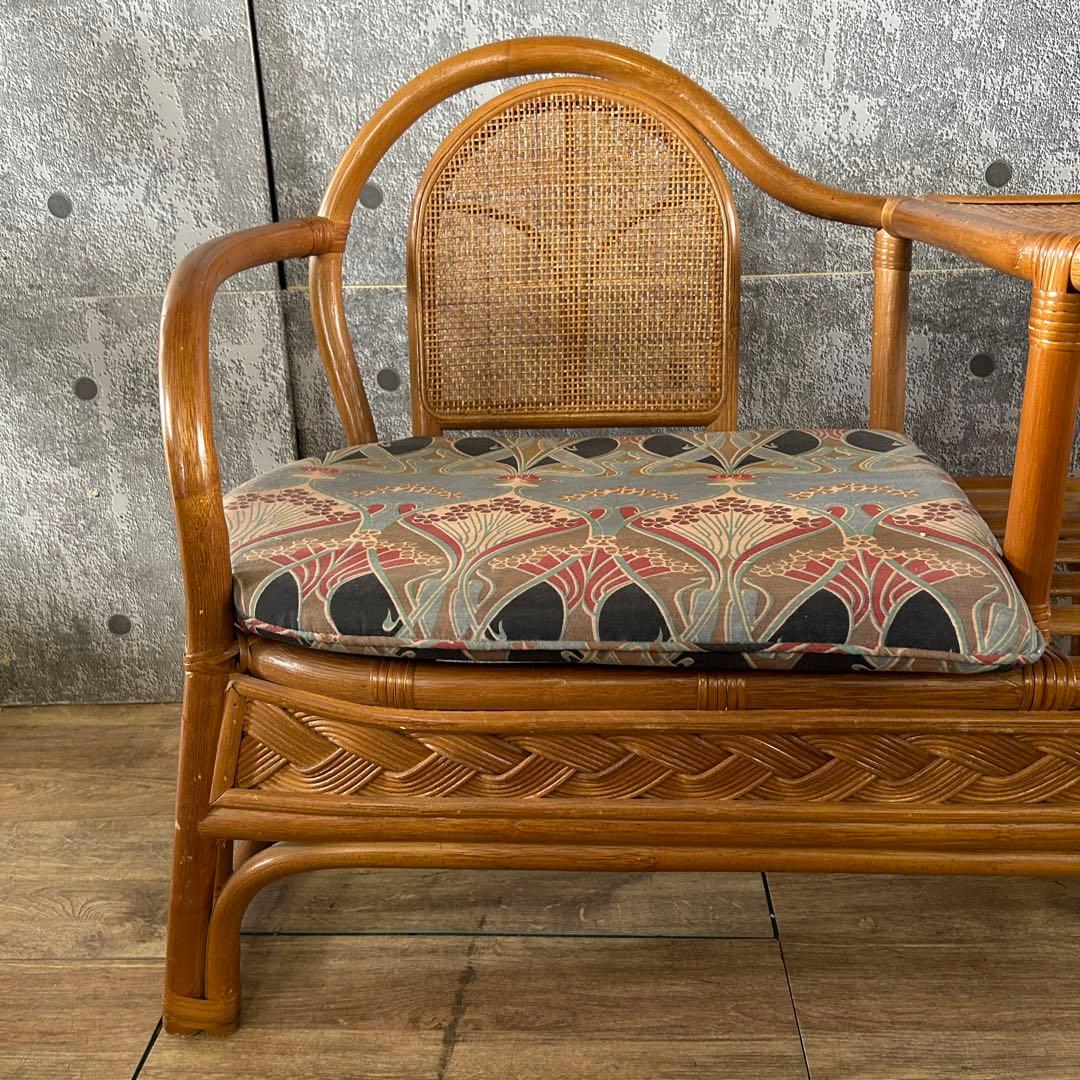 achan.꧁籐素材꧂ラタンテレフォンベンチ ソファ 電話台 いす チェア