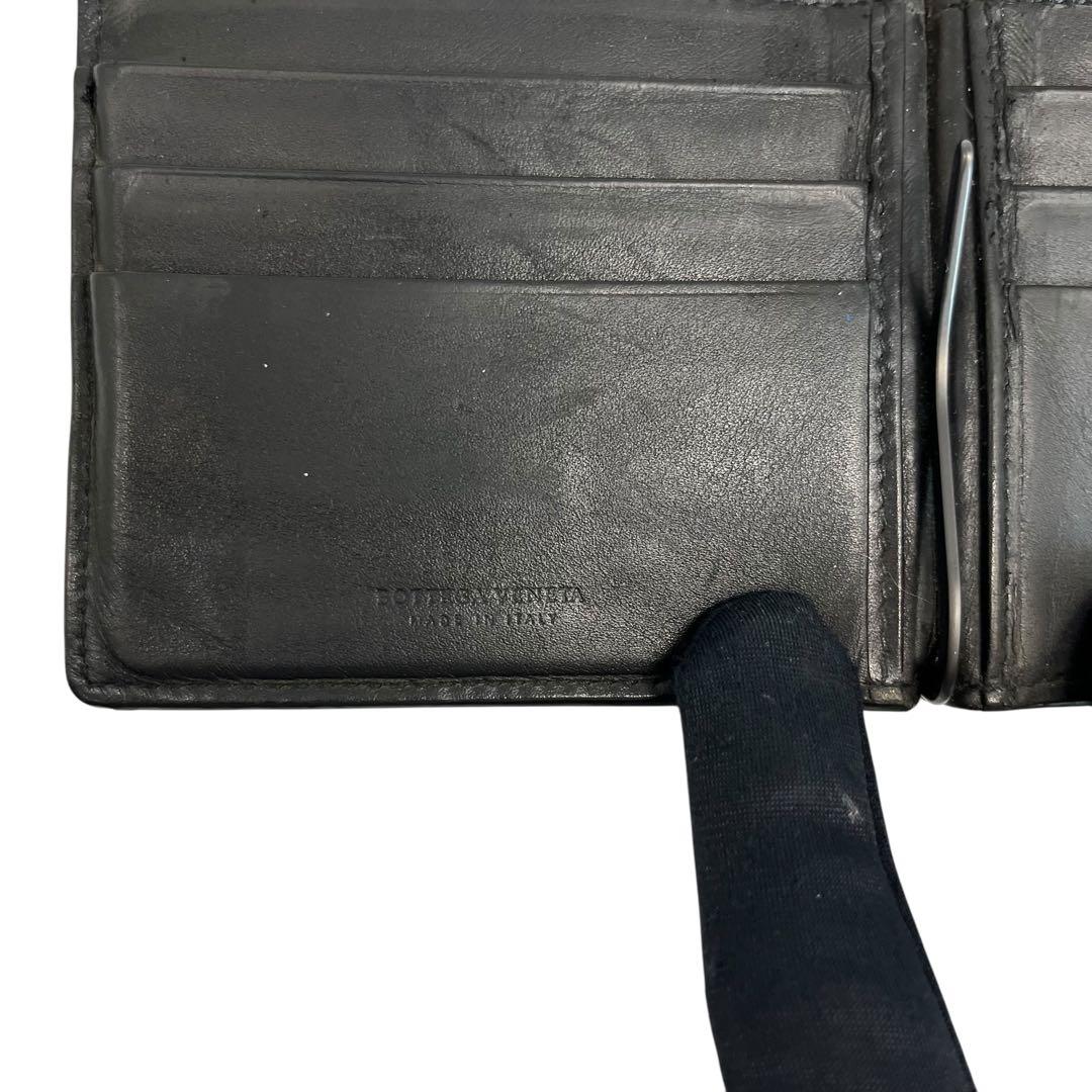 極美✨ボッテガヴェネタ 札入れ マネークリップ イントレチャート ブラック