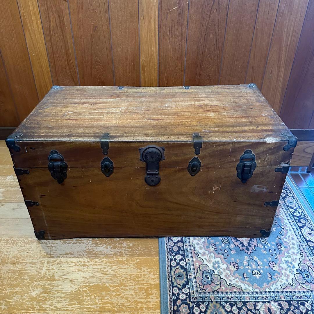 最終値下げ！アンティーク　木製トランクケース　長持　木箱