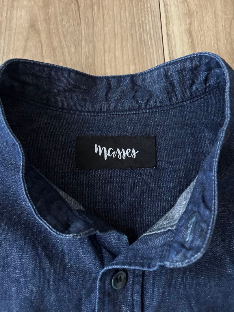 クマ　masses スタンドカラーシャツ
