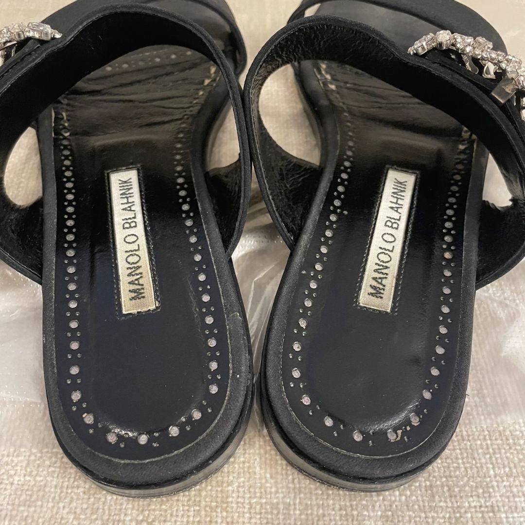 ●マノロブラニク ドロワー ビジュー サンダル フラットジュエルサンダル