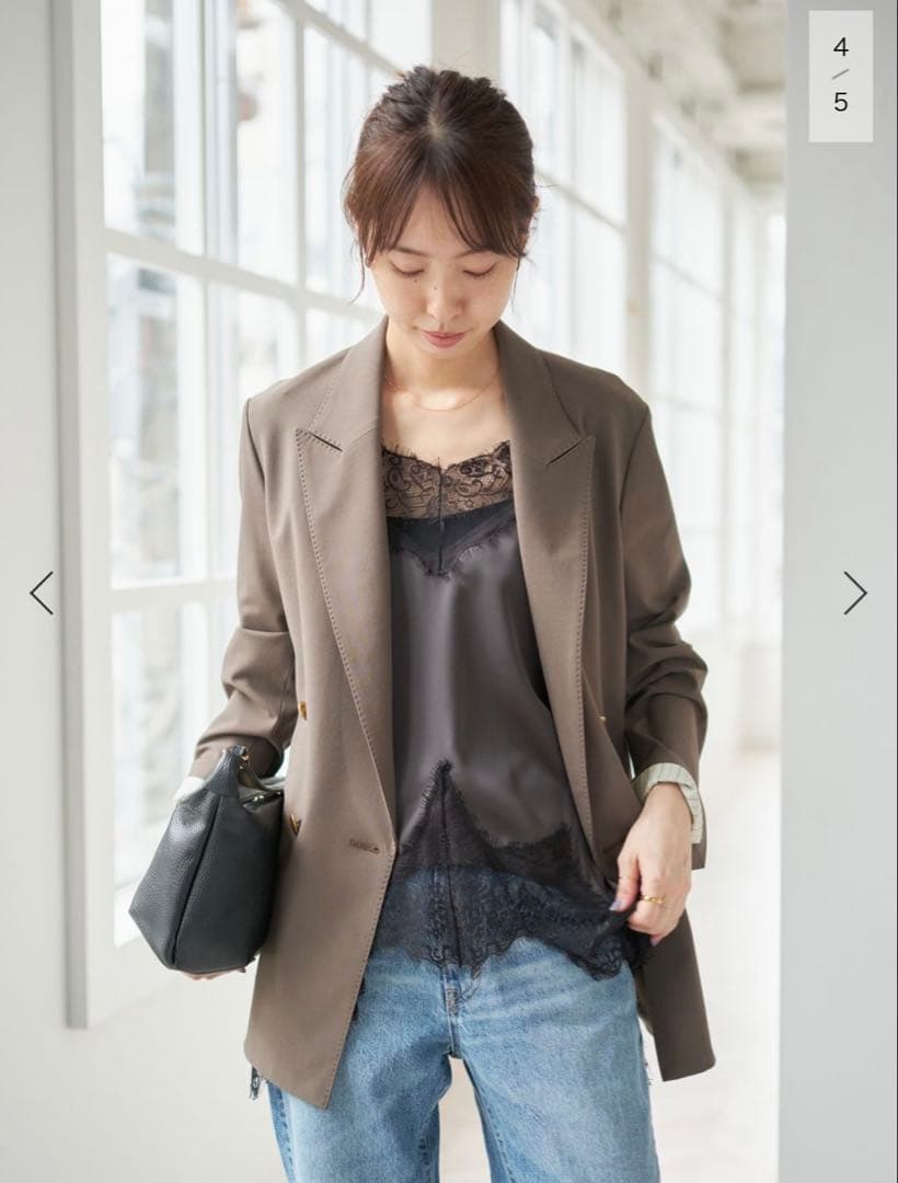 プレーンウィーブダブルブレストジャケット 38サイズ