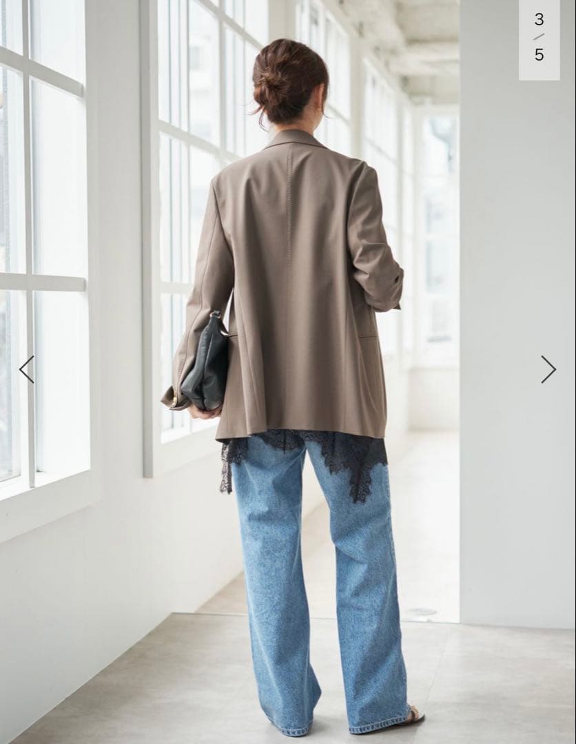 プレーンウィーブダブルブレストジャケット 38サイズ