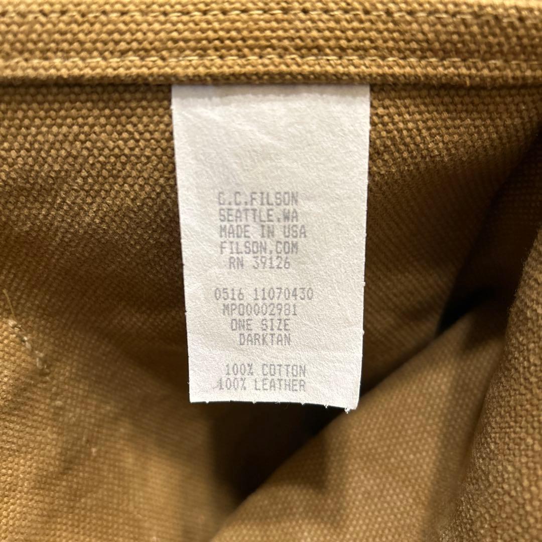 FILSON トートバッグ RUGGED CANVAS TOTE ダークタン