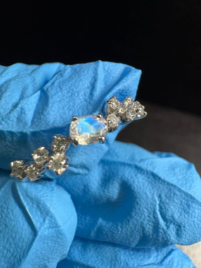 プラチナpt ムーンストーンリング ６月誕生石