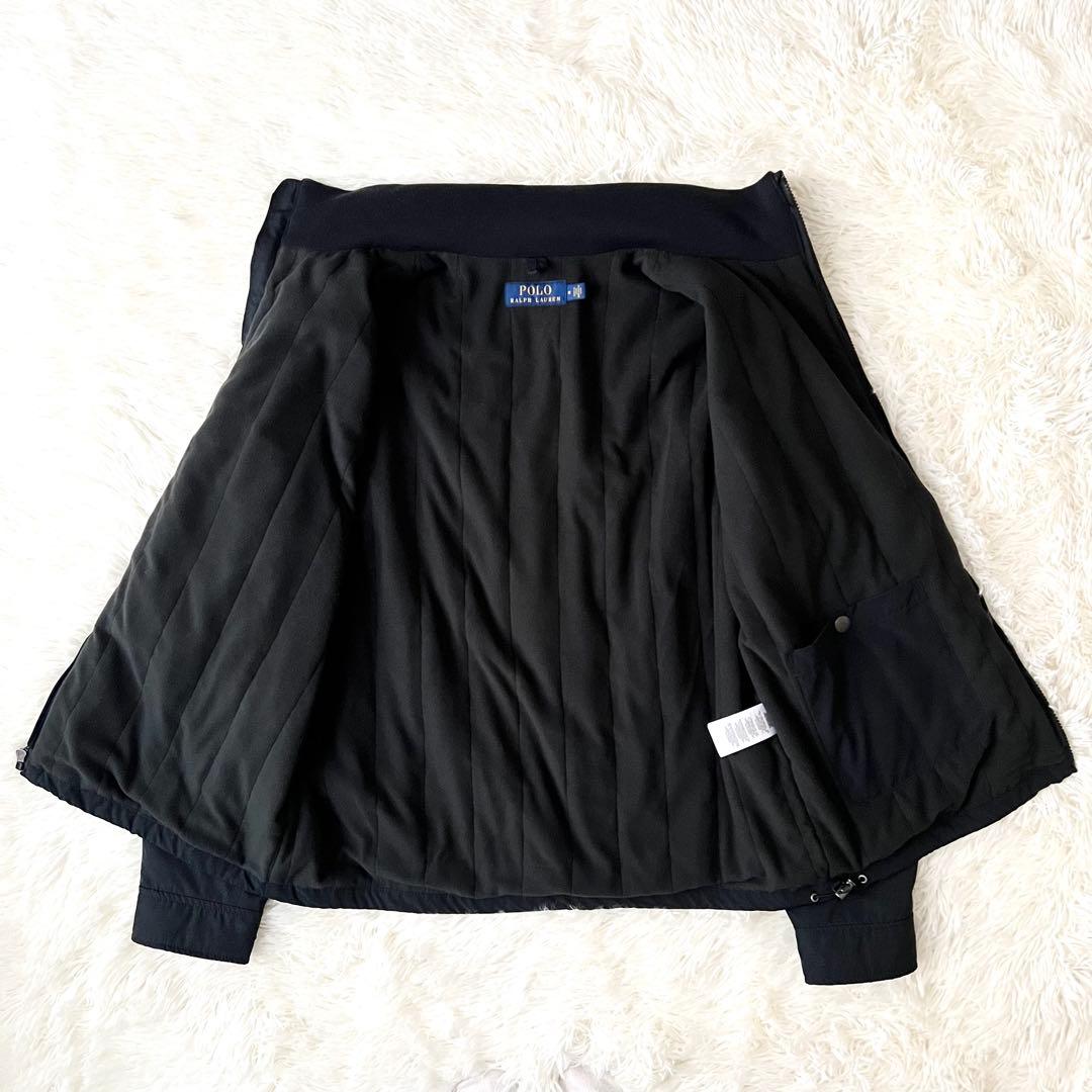 Polo Ralph Lauren 中綿ジップアップ ブルゾン 黒 刺繍ロゴ M