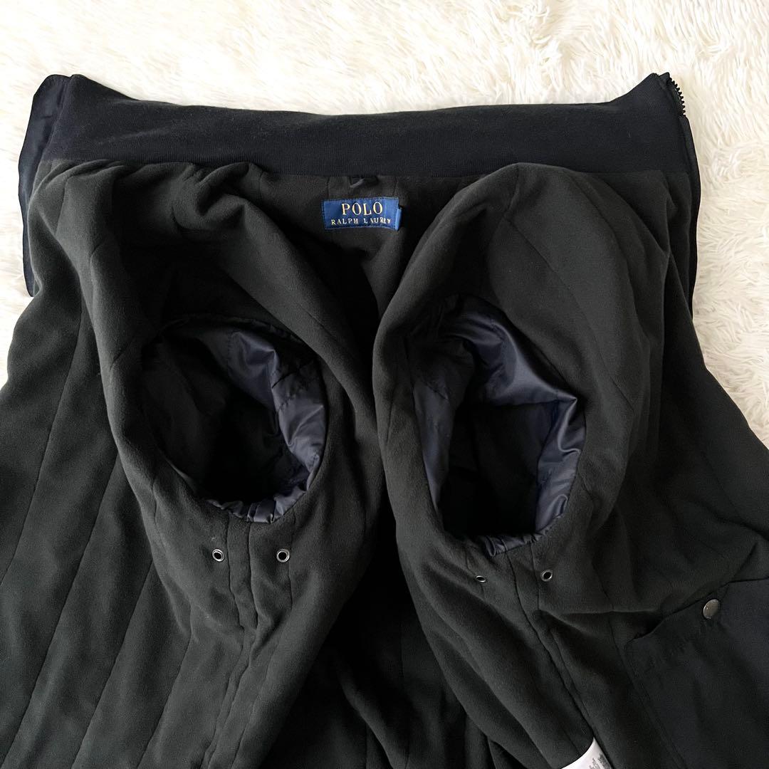 Polo Ralph Lauren 中綿ジップアップ ブルゾン 黒 刺繍ロゴ M