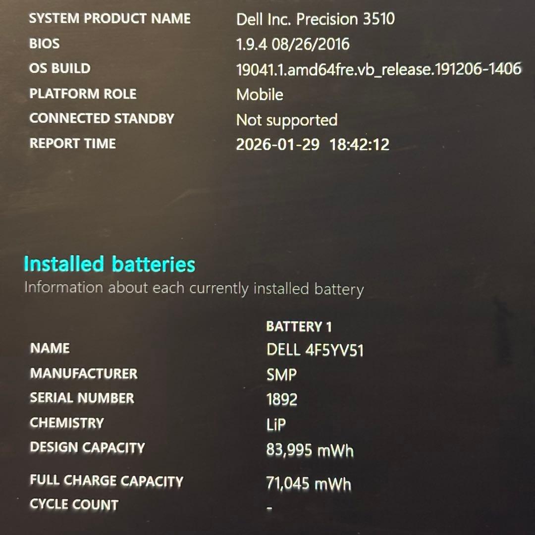 Windowsノート本体 Dell Precision 3510 Core i7 16GB SSD512
