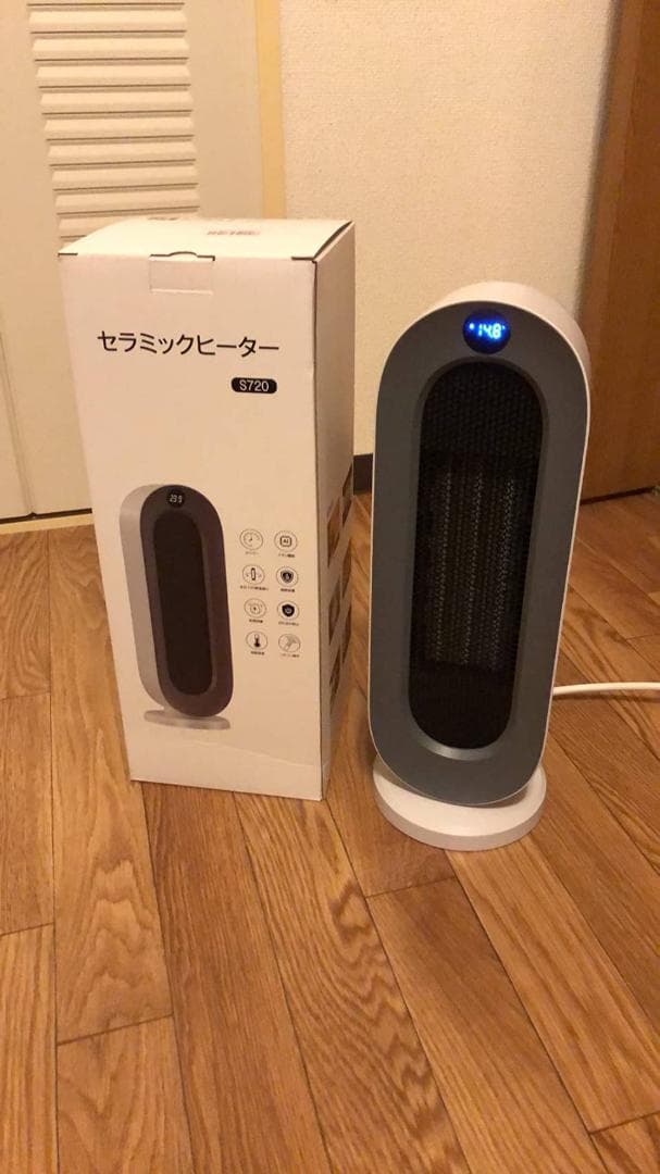 大風量セラミックヒーター リモコン付き 温風3段階調節