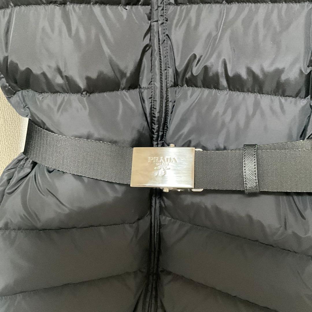 PRADA 290364 ブラック ダウンジャケット 42 美品ベルト付