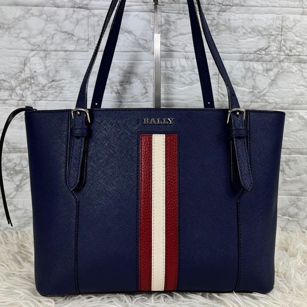 【極美品/現行近】BALLY トートバッグ ビジネス トレスポ レザー ネイビー