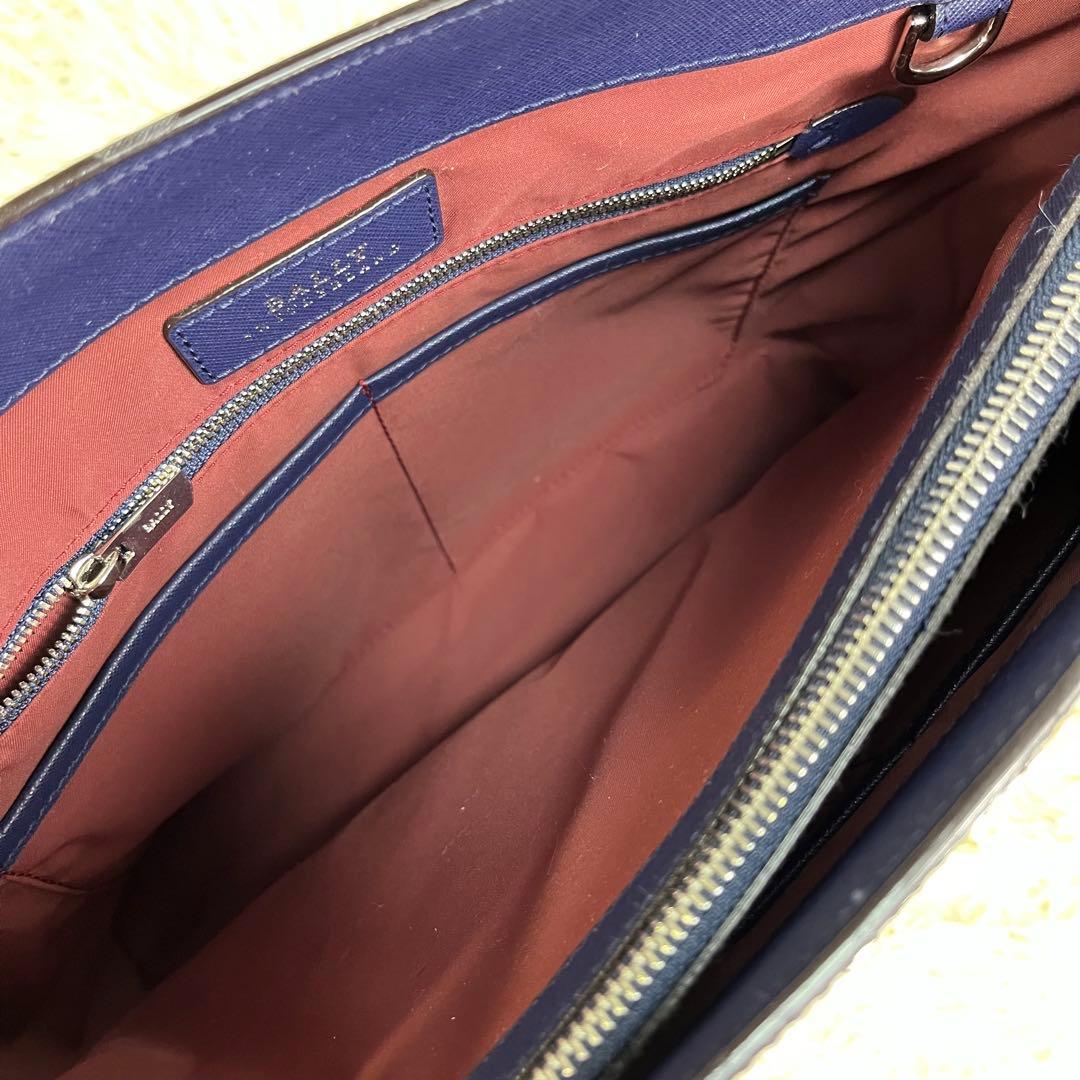 【極美品/現行近】BALLY トートバッグ ビジネス トレスポ レザー ネイビー