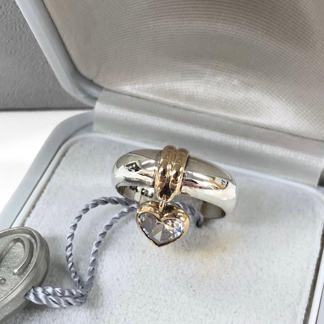 美品 スタージュエリー K14/SV925 ハートモチーフ リング 4g