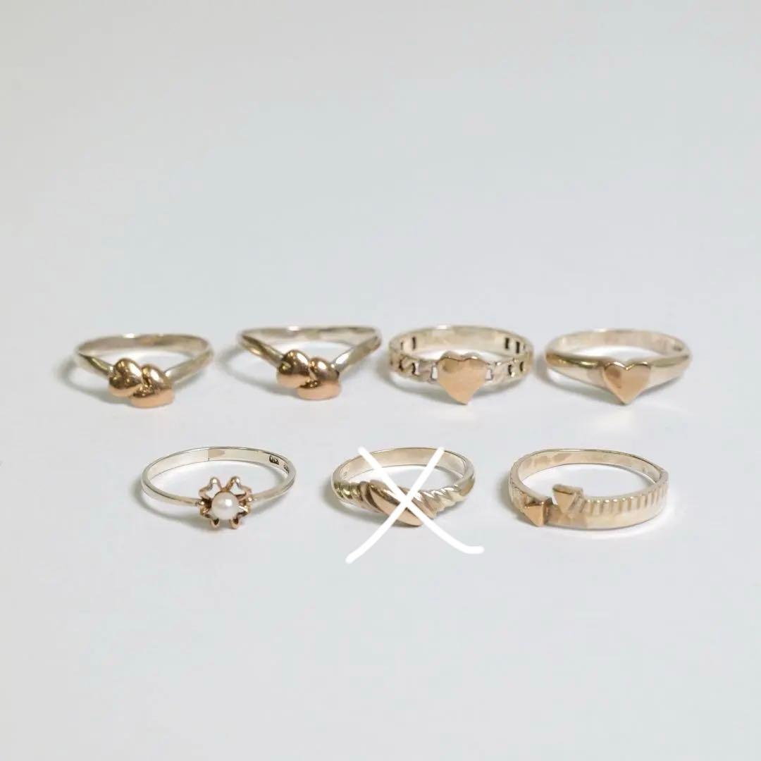 K10 シルバー コンビ 指輪 リング 6点 まとめ約9.92g