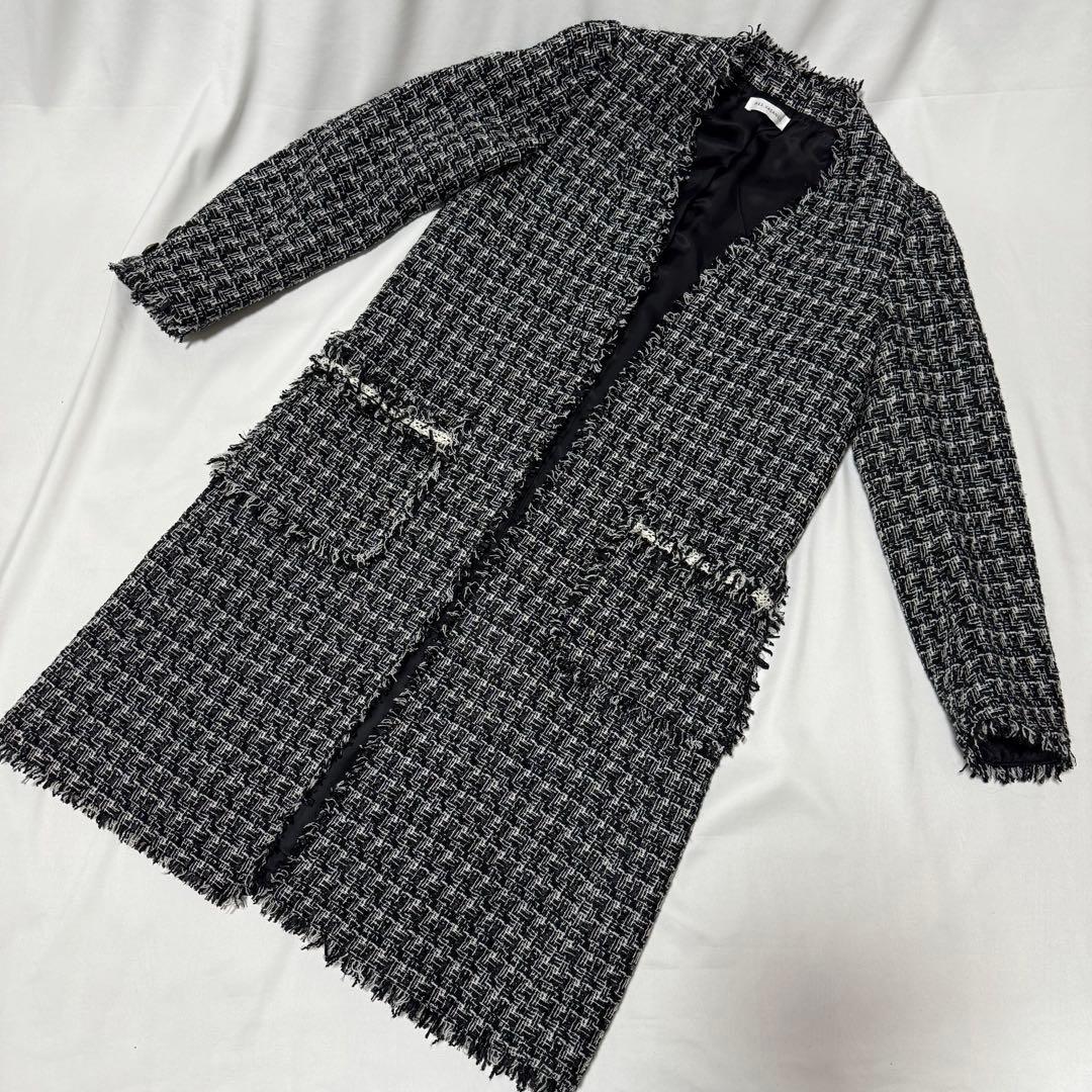 美品　ミヴァコンス　mes vacances ツイードロングジャケット　柴咲コウ