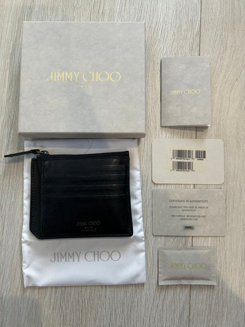 JIMMY CHOO ブラックレザー 財布 カードケース ケース