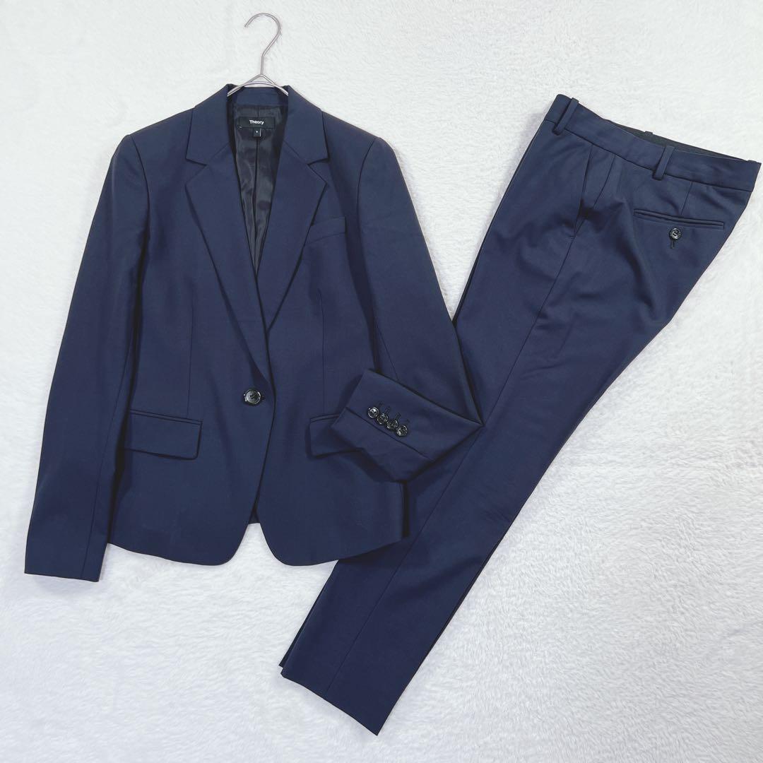 美品✨セオリー パンツスーツ テーラードジャケット ネイビー S 現行タグ
