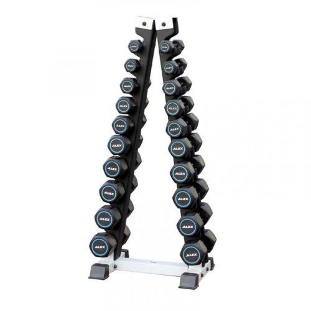 ⑥ALEX ダンベル 10ペア 1〜10kg 収納ラック付き 総額14万円 美品