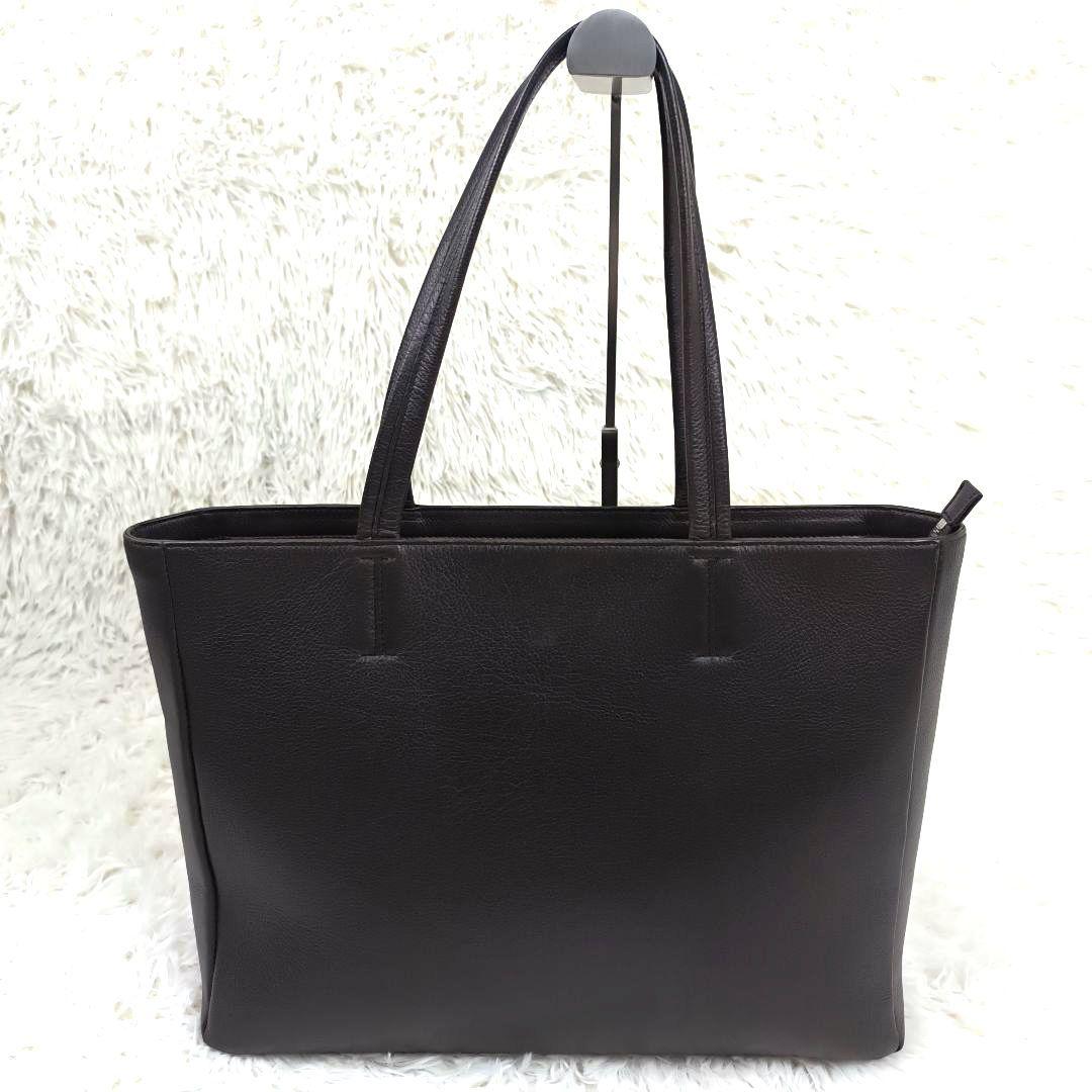 ✨美品✨ シップス スマート レザー トートバッグ シボ革 肩掛け A4可能 茶