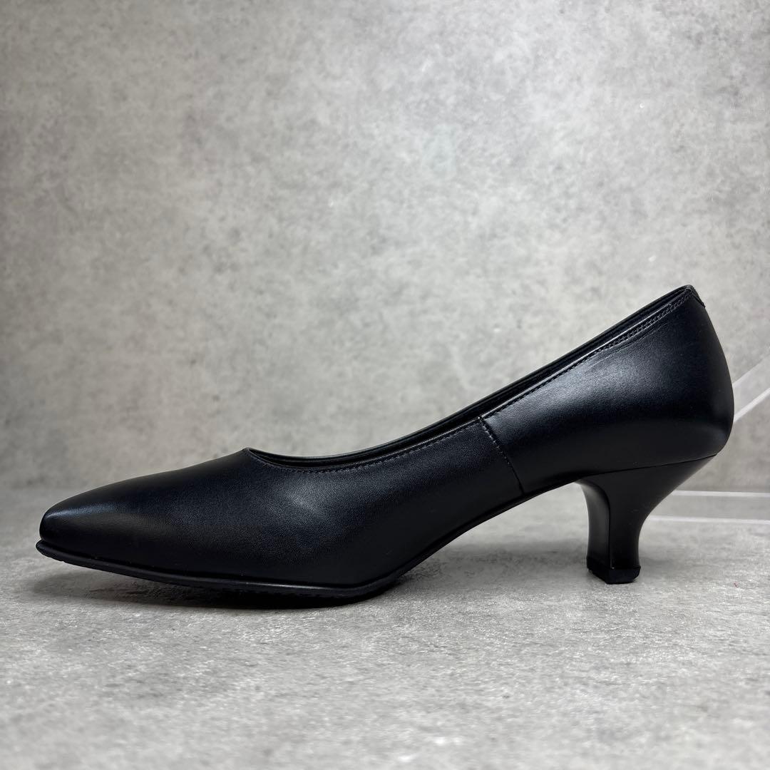 新品タグ付！wacoal success walk レザーパンプス23 黒