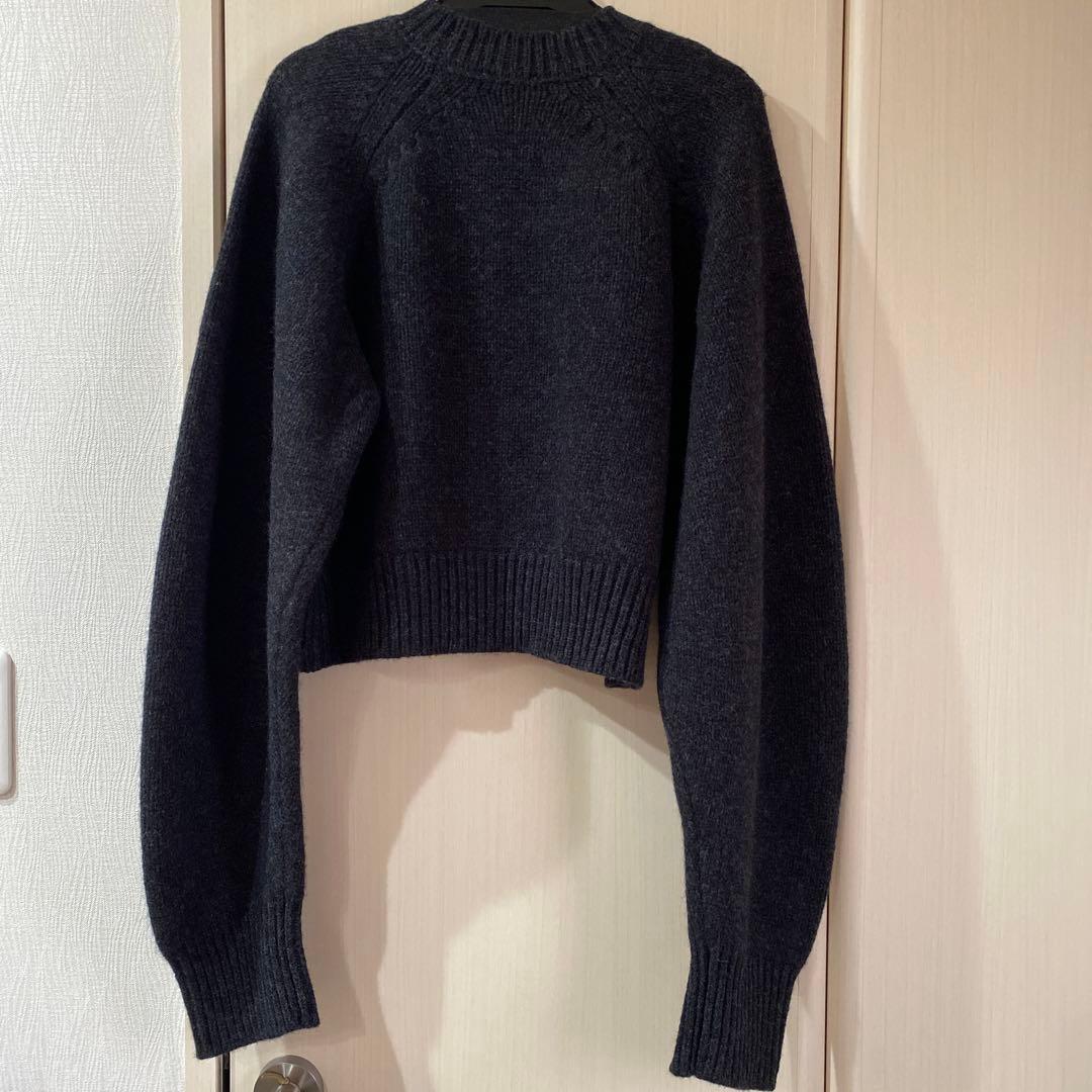 todayfulラグランニットウール100% グレー